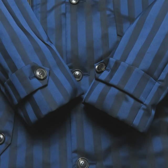 ウミットベナン UMIT BENAN イタリア製 中綿入り ストライプフーデッドコート 96-09-34-09035 46 ネイビー/ブラック アウター |  | 08