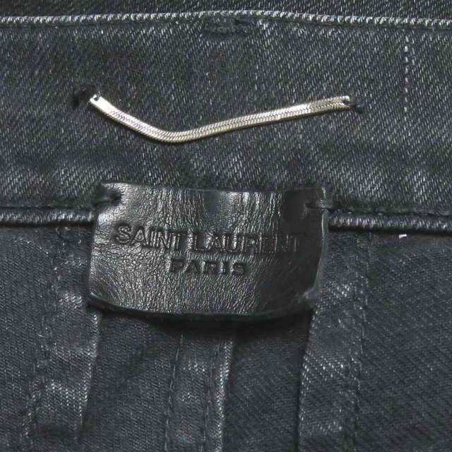 サンローランパリ SAINT LAURENT PARIS イタリア製 D02 M/SK-LW ストレッチスキニーデニムパンツ 390001 Y881I 32 ブラック 5ポケット ジッパーフライ |  | 02