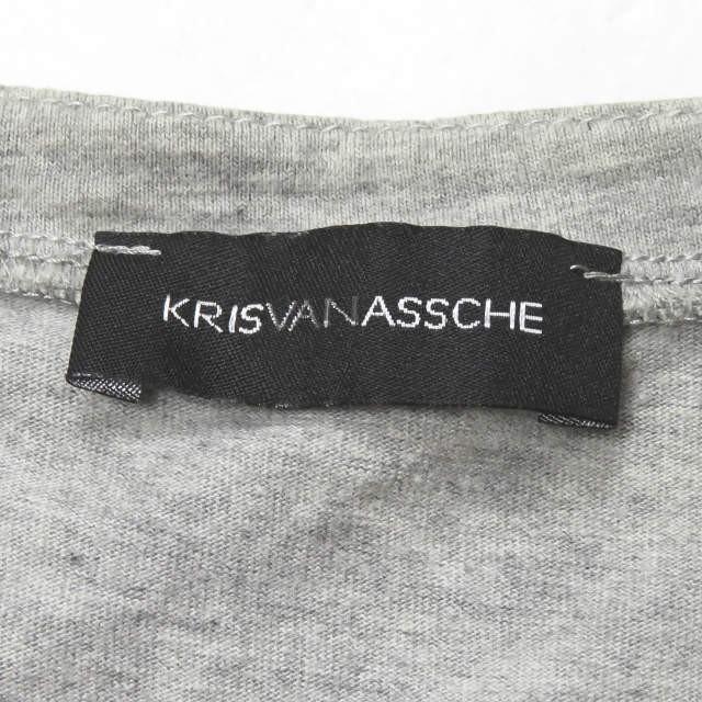 クリスヴァンアッシュ KRIS VAN ASSCHE ケーブル刺繍 捻じれVネックTシャツ M グレー 半袖 トップス |  | 02