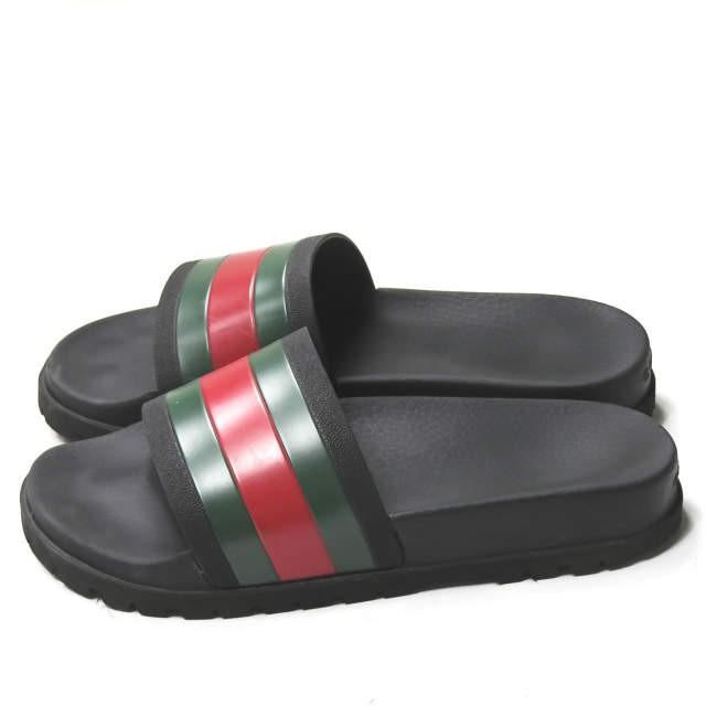 グッチ GUCCI ウェブスライドサンダル 429469 8(27cm) ブラック シャワーサンダル ラバー シューズ |  | 01