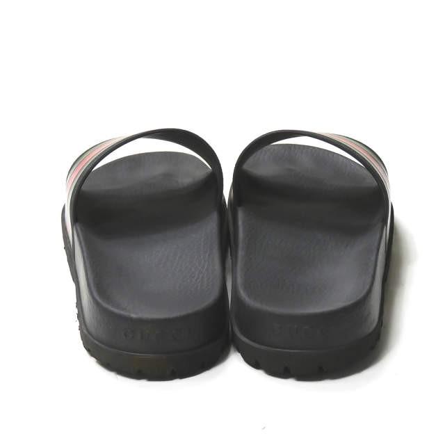 グッチ GUCCI ウェブスライドサンダル 429469 8(27cm) ブラック シャワーサンダル ラバー シューズ |  | 02