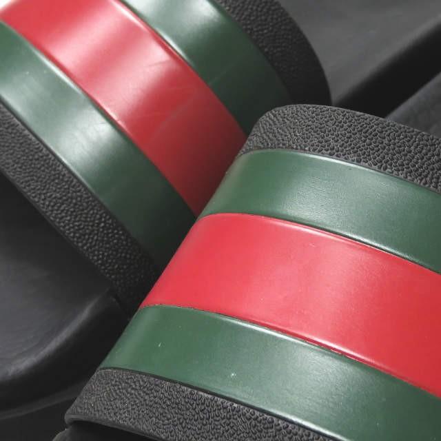 グッチ GUCCI ウェブスライドサンダル 429469 8(27cm) ブラック シャワーサンダル ラバー シューズ |  | 05