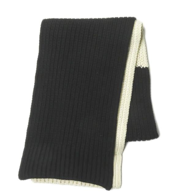 クリスヴァンアッシュ KRIS VAN ASSCHE イタリア製 13AW TWO-TONE KNITTED SCARF 2トーンニットマフラー 132KN152 ブラック/アイボリー バイカラー |  | 01