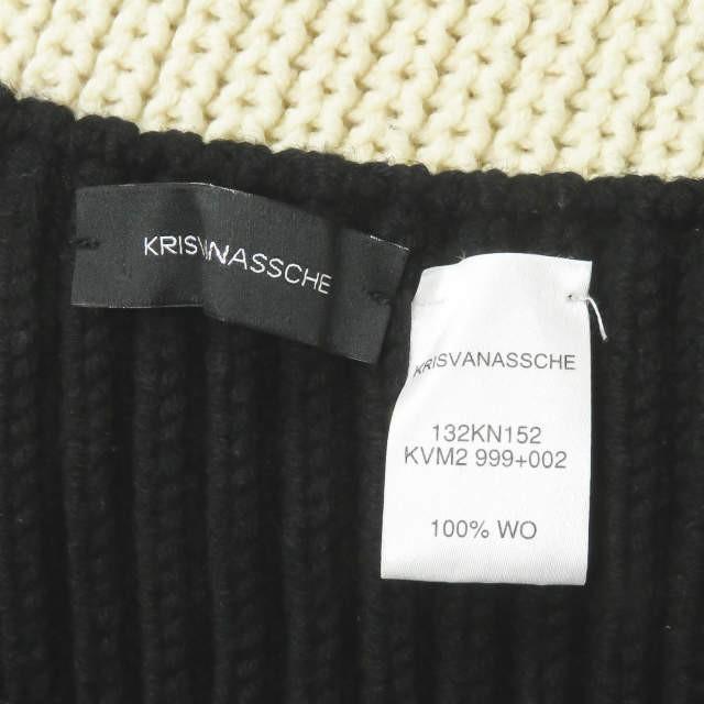 クリスヴァンアッシュ KRIS VAN ASSCHE イタリア製 13AW TWO-TONE KNITTED SCARF 2トーンニットマフラー 132KN152 ブラック/アイボリー バイカラー |  | 02