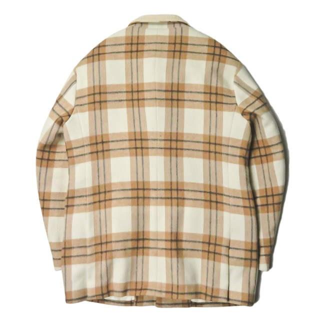 ウミットベナン UMIT BENAN イタリア製 ウールチェックショートステンカラーコート 46 ベージュ ハーフコート ブルゾン アウター |  | 01