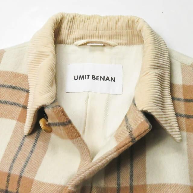 ウミットベナン UMIT BENAN イタリア製 ウールチェックショートステンカラーコート 46 ベージュ ハーフコート ブルゾン アウター |  | 04
