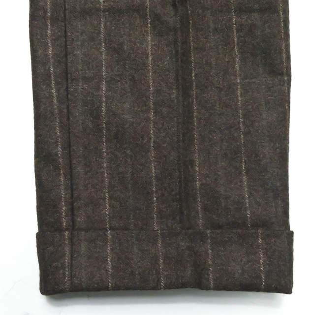 フランクリーダー FRANK LEDER ドイツ製 BROWN STRIPED WOOL PANTS ブラウンストライプ ウールパンツ 423030 XS ブラウン トラウザー ボトムス |  | 08