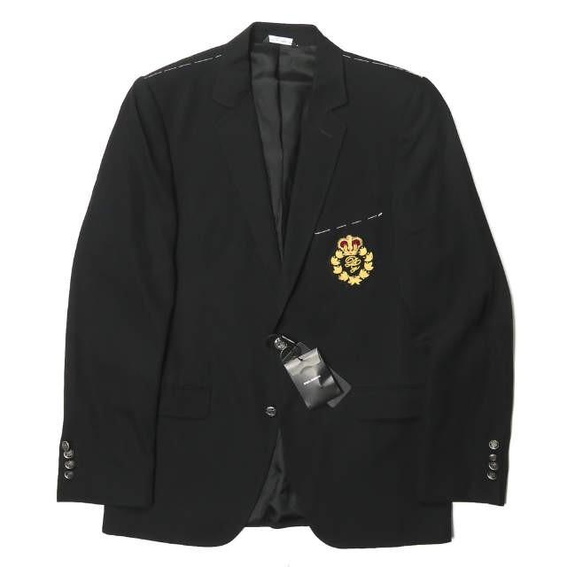 入荷中 ドルチェアンドガッバーナ DOLCE&GABBANA MARTINI エンブレム刺繍 ウールギャバ2Bブレザー G2259T 48 ブラック メタルボタン ワッペン ジャケット, ヤマテソン 43c88d10