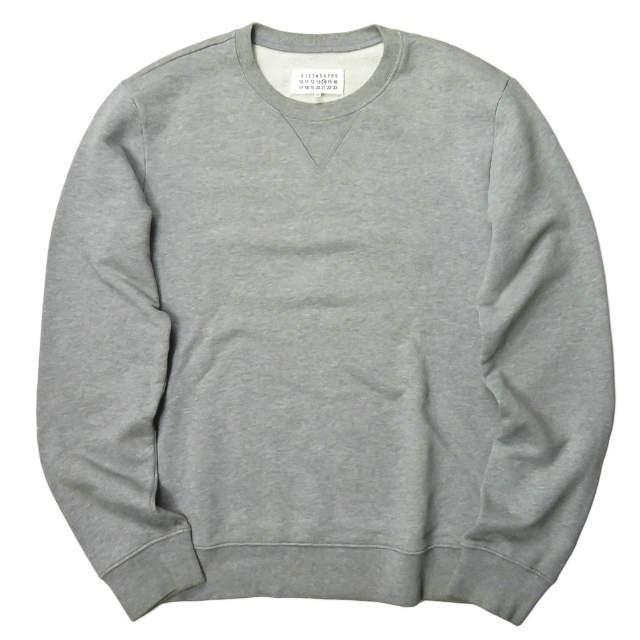 メゾンマルジェラ Maison Margiela 14 16SS イタリア製 Elbowpatch Sweat Shirt エルボーパッチクルーネックスウェット S50GU0027 48 グレー 長袖