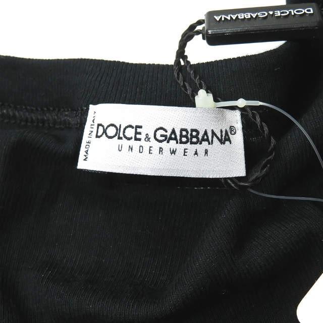 ドルチェアンドガッバーナ DOLCE&GABBANA イタリア製 エンブレム刺繍 リブタンクトップ XS(US) ブラック コットン トップス |  | 02