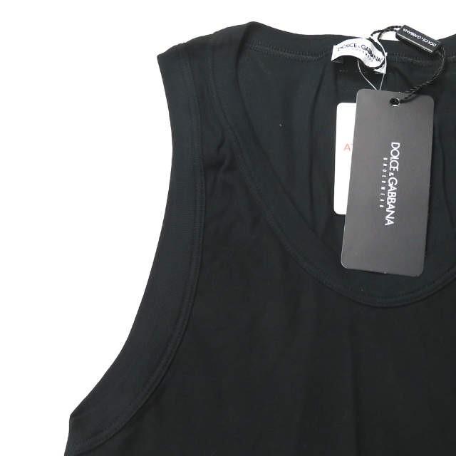 ドルチェアンドガッバーナ DOLCE&GABBANA イタリア製 エンブレム刺繍 リブタンクトップ XS(US) ブラック コットン トップス |  | 04