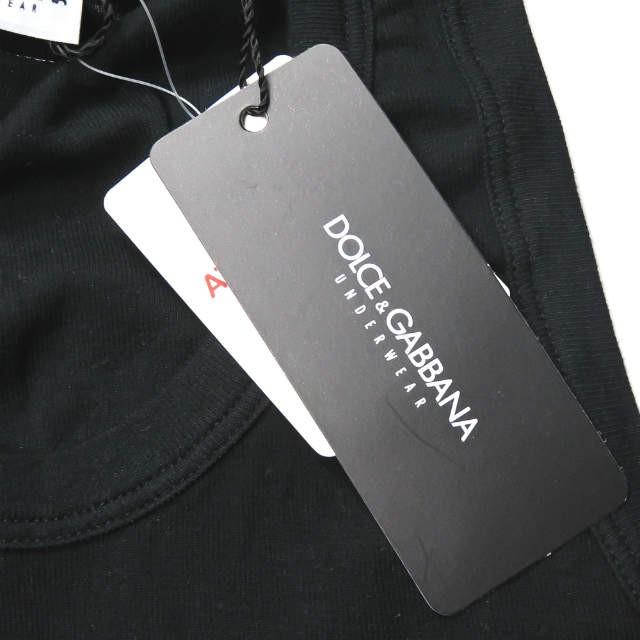 ドルチェアンドガッバーナ DOLCE&GABBANA イタリア製 エンブレム刺繍 リブタンクトップ XS(US) ブラック コットン トップス |  | 06