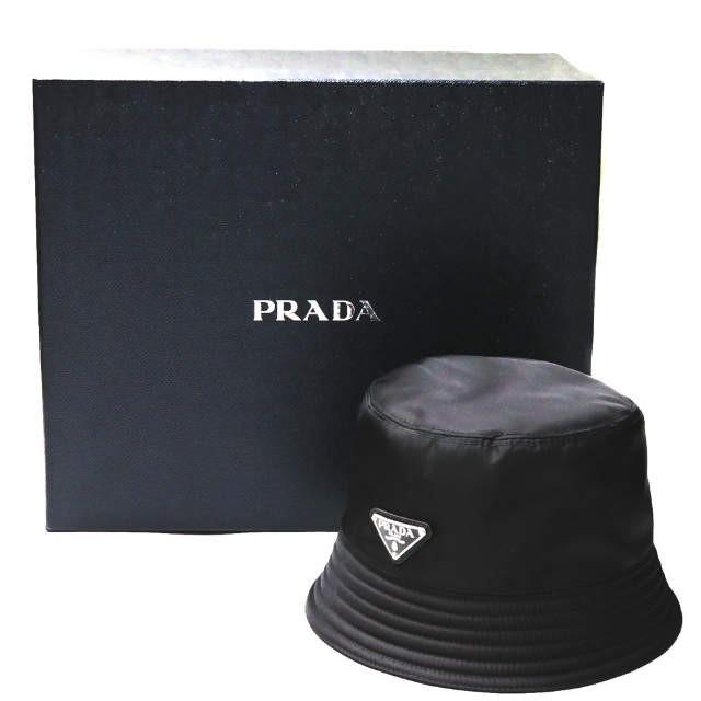 プラダ PRADA イタリア製 ナイロンバケットハット 2HC137 M NERO(ブラック) TESSUTO TRIANGOLO ロゴプレート 帽子 | 