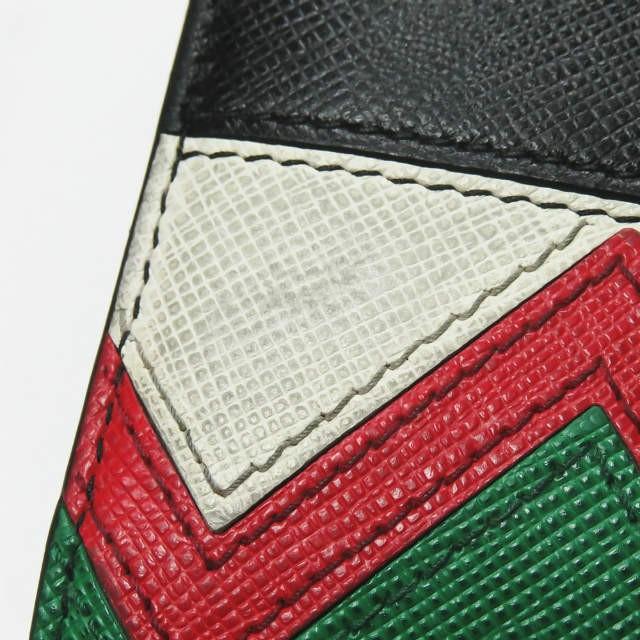 プラダ PRADA イタリア製 サフィアーノレザー 二つ折り財布 1MV204 NERO/ROSSO グリークキー ウォレット 型押し ブラック ユニセックス |  | 04