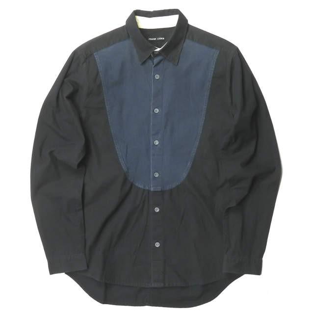 フランクリーダー FRANK LEDER ドイツ製 イカムネシャツ 0816057 XS ブラック/ネイビー 長袖 切り替え トップス | 