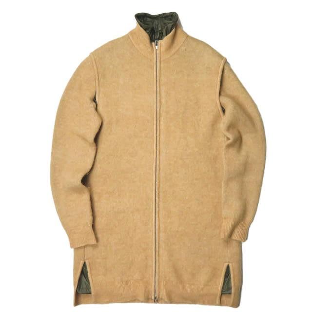 3.1フィリップリム 3.1 Phillip Lim ニットレイヤード ロングジップジャケット F161-7629FOXM XS ベージュ/カーキ ナイロン ハイネック コート | 