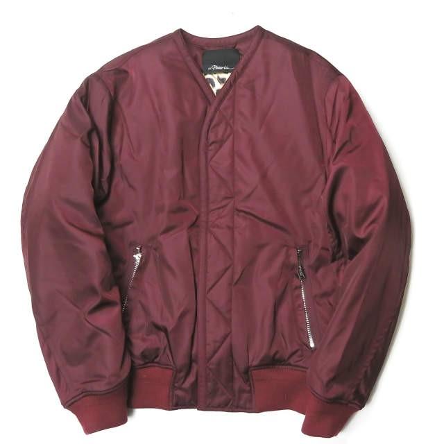 3.1フィリップリム 3.1 Phillip Lim 中綿ノーカラーボンバージャケット F162-6887NTWM XS ボルドー Vネック ブルゾン アウター | 