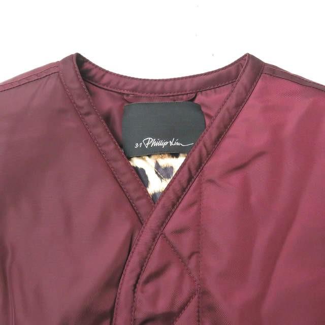 3.1フィリップリム 3.1 Phillip Lim 中綿ノーカラーボンバージャケット F162-6887NTWM XS ボルドー Vネック ブルゾン アウター |  | 03