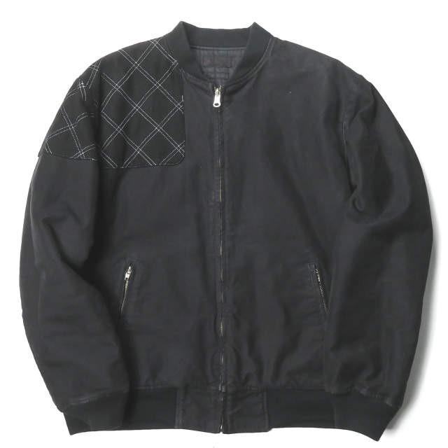 オニキ ONIKI 日本製 NEP MA-1 ガンパッチ付き モールスキンリバーシブルボンバージャケット 58-08-54-08009 L ブラック ウミットベナン アウター | 