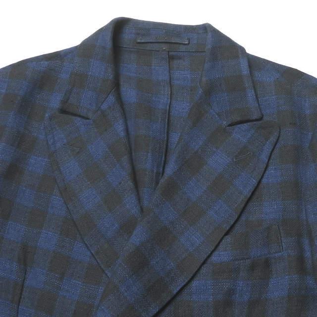 MP di Massimo Piombo エムピー ディ マッシモピオンボ イタリア製 リネンシルクブロックチェック ダブルブレストジャケット 46 ☆☆mm8493 |  | 03