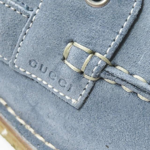 グッチ GUCCI Ankle-High Suede Boat Shoes アンクルカットスエードモカシン 255424 7(26cm) ライトブルー フリーダジャンニーニ クレープソール |  | 10