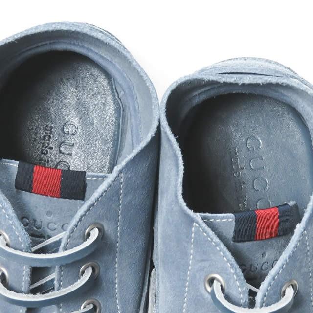 グッチ GUCCI Ankle-High Suede Boat Shoes アンクルカットスエードモカシン 255424 7(26cm) ライトブルー フリーダジャンニーニ クレープソール |  | 04