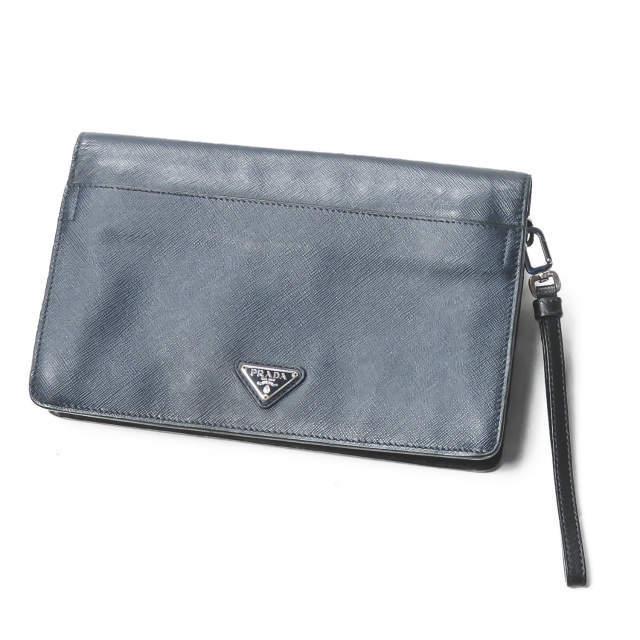 PRADA プラダ SAFFIANO TRAVEL サフィアーノレザー バイカラークラッチバッグ VR092M 9Z2 F0I47 ネイビー/ブラック カバン ☆☆mm8538 |  | 01
