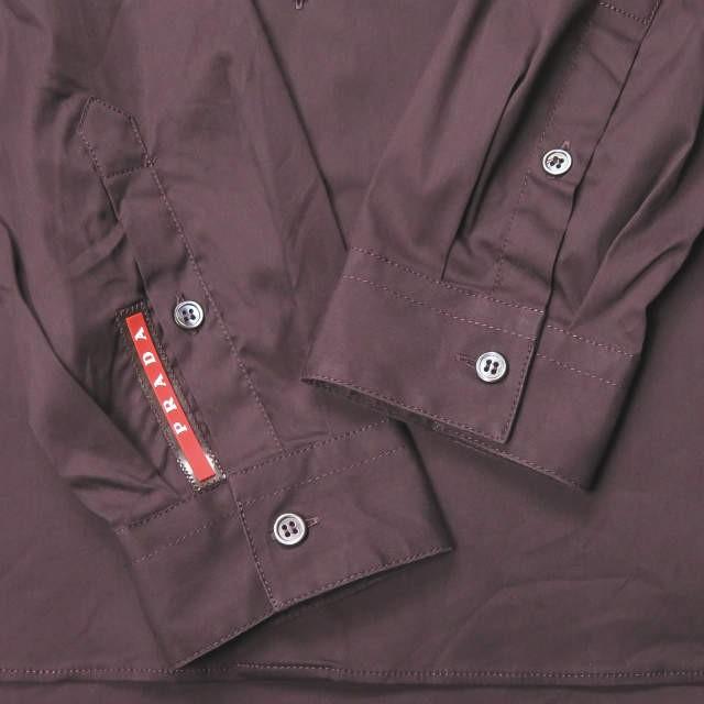 プラダスポーツ PRADA SPORT ポロカラーストレッチブロードシャツ SC345S142F62 41/16 ボルドー 長袖 切り替え トップス |  | 05