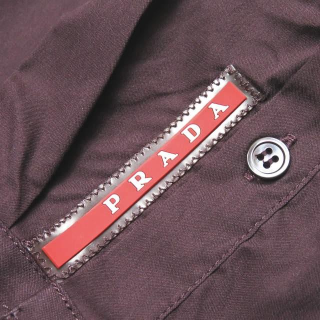 プラダスポーツ PRADA SPORT ポロカラーストレッチブロードシャツ SC345S142F62 41/16 ボルドー 長袖 切り替え トップス |  | 06