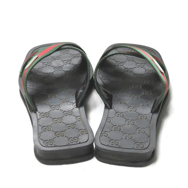 オリジナル GUCCI ラバーサンダル リボン付き(黒) サンダル - www