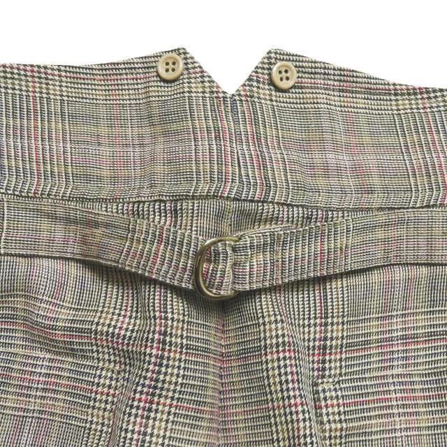 FRANK LEDER フランクリーダー Linen Plaid Wide Trousers リネンチェックワイドトラウザーズ 0313006 M ブラウン パンツ ☆☆mm8649 |  | 08