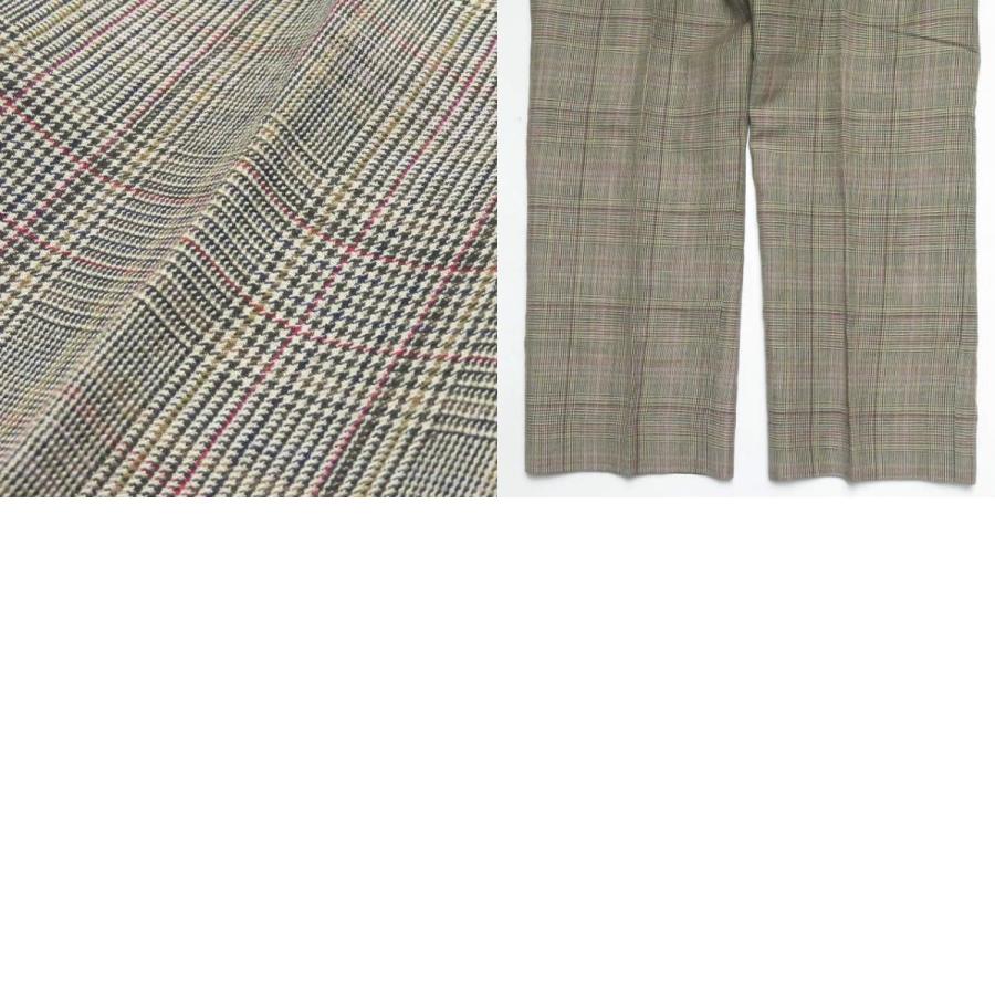 FRANK LEDER フランクリーダー Linen Plaid Wide Trousers リネンチェックワイドトラウザーズ 0313006 M ブラウン パンツ ☆☆mm8649 |  | 09