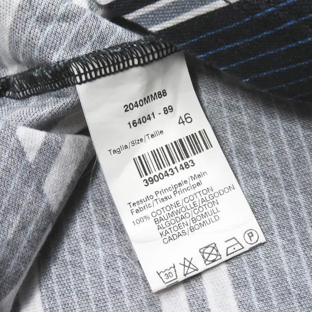 エムエスジーエム MSGM イタリア製 ストライプクルーネックカットソー 2040MM88 46 ネイビー 変則 切替 Tシャツ 総柄 トップス |  | 06