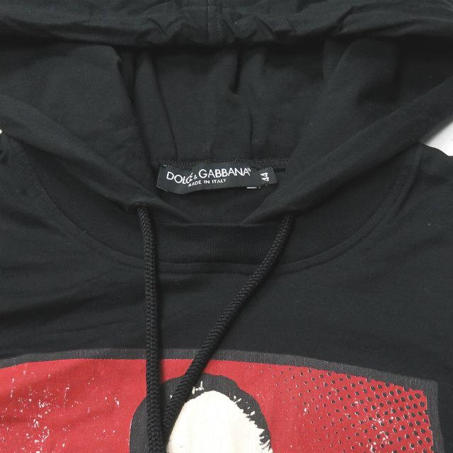 ドルチェアンドガッバーナ DOLCE&GABBANA イタリア製 The Godfather フード付きロングスリーブTシャツ G8G76T 44 ブラック ゴッドファーザー パーカー |  | 04