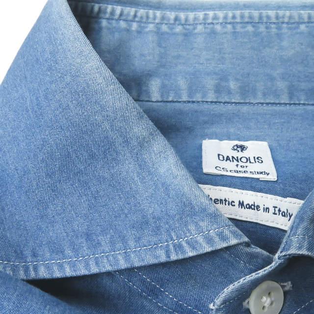 ダノリス ケーススタディ 高島屋 DANOLIS x CS case study 別注 イタリア製 ホリゾンタルカラーシャンブレーシャツ 16-41 ブルー ワイドスプレッドカラー |  | 04