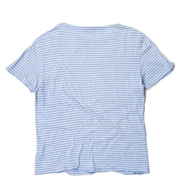プラダ PRADA ボーダークルーネックTシャツ M ブルー/ホワイト 半袖 トップス |  | 01