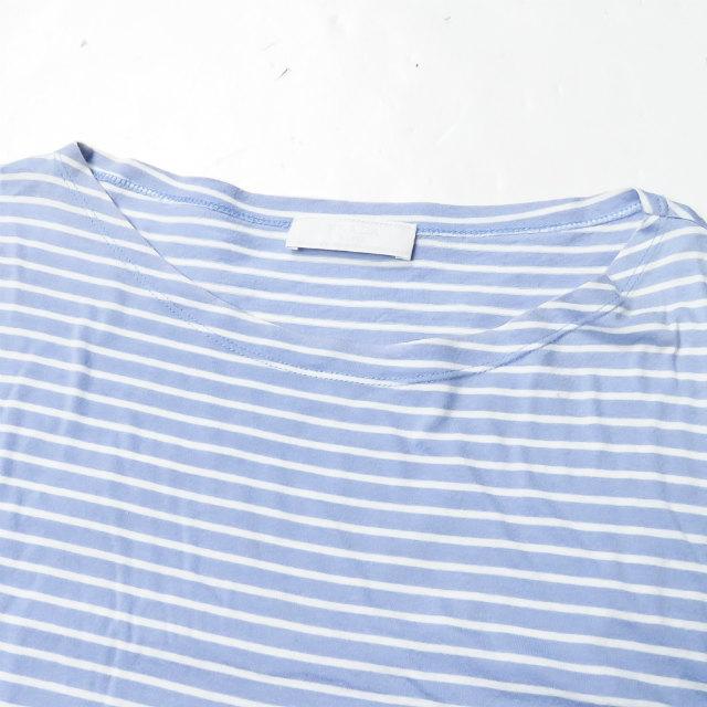 プラダ PRADA ボーダークルーネックTシャツ M ブルー/ホワイト 半袖 トップス |  | 03