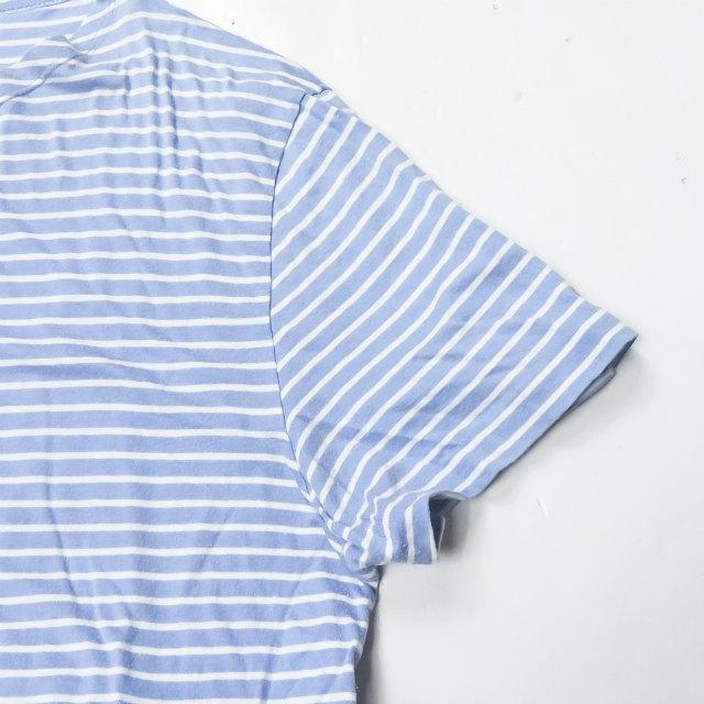 プラダ PRADA ボーダークルーネックTシャツ M ブルー/ホワイト 半袖 トップス |  | 04
