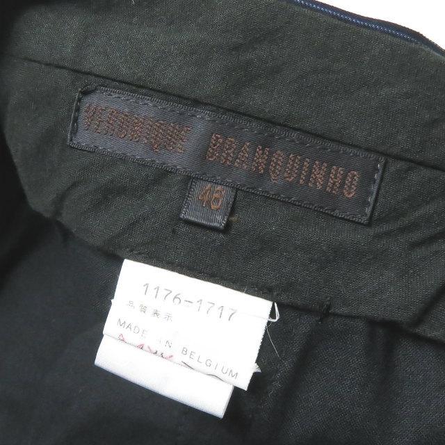 ヴェロニクブランキーノ VERONIQUE BRANQUINHO ベルギー製 ウールギャバストライプ フレアワイドパンツ 46 ネイビー ボトムス |  | 02