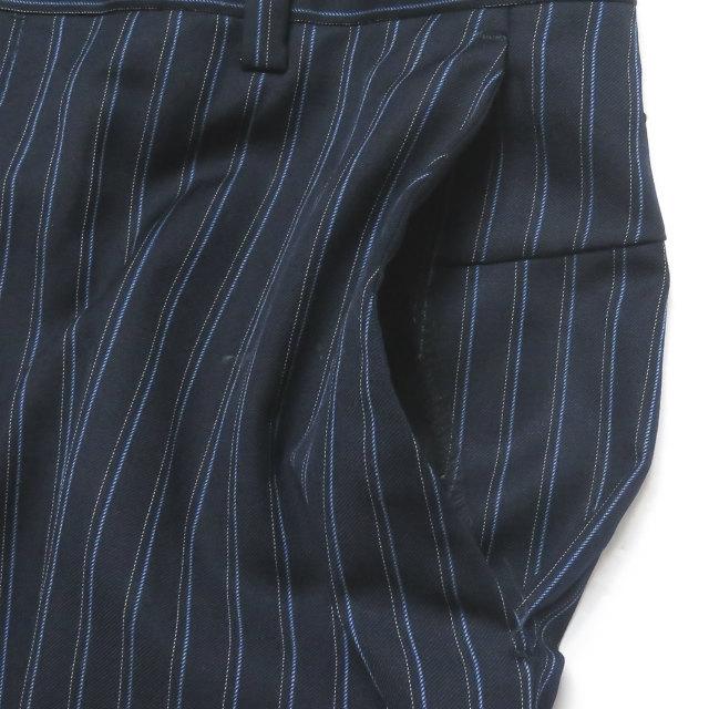 ヴェロニクブランキーノ VERONIQUE BRANQUINHO ベルギー製 ウールギャバストライプ フレアワイドパンツ 46 ネイビー ボトムス |  | 04
