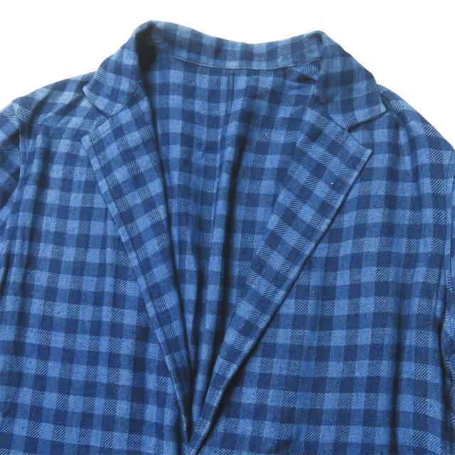 ウミットベナン UMIT BENAN イタリア製 コットンチェック2Bシャツジャケット 48 ネイビー テーラード アウター |  | 03