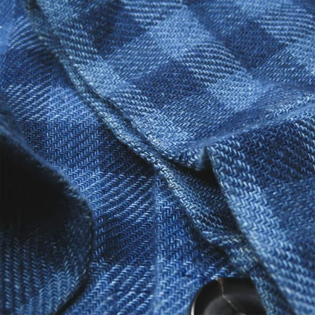 ウミットベナン UMIT BENAN イタリア製 コットンチェック2Bシャツジャケット 48 ネイビー テーラード アウター |  | 06