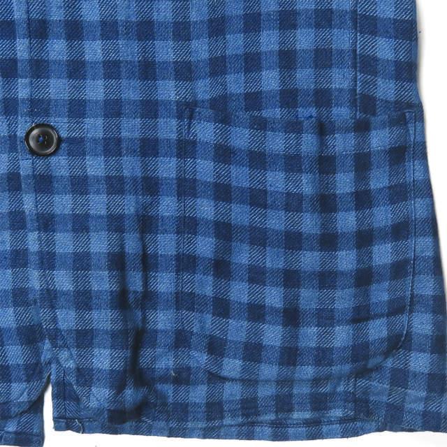 ウミットベナン UMIT BENAN イタリア製 コットンチェック2Bシャツジャケット 48 ネイビー テーラード アウター |  | 07