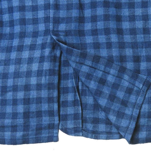 ウミットベナン UMIT BENAN イタリア製 コットンチェック2Bシャツジャケット 48 ネイビー テーラード アウター |  | 08