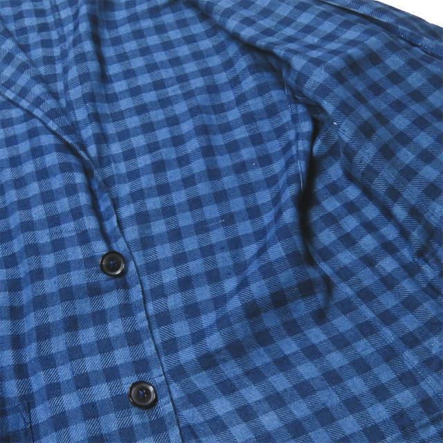 ウミットベナン UMIT BENAN イタリア製 コットンチェック2Bシャツジャケット 48 ネイビー テーラード アウター |  | 09