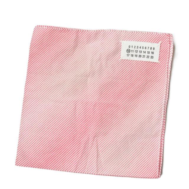 メゾンマルタンマルジェラ Maison Martin Margiela 10 レジメンタルスカーフ ピンク/ホワイト ハンカチ チーフ | 