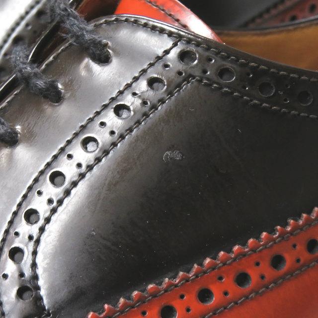 プラダ PRADA バイカラーウイングチップレザーシューズ 2EG015 6(26.5cm) ブラック/オレンジ ツートーン ラバーソール シューズ |  | 06