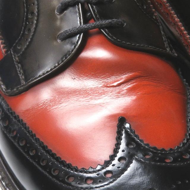 プラダ PRADA バイカラーウイングチップレザーシューズ 2EG015 6(26.5cm) ブラック/オレンジ ツートーン ラバーソール シューズ |  | 08