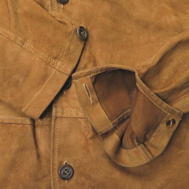 48 エンメティ トリスタン スエード レザー シャツジャケット ブラウン 別注】EMMETI ラムスエード トラッカージャケット