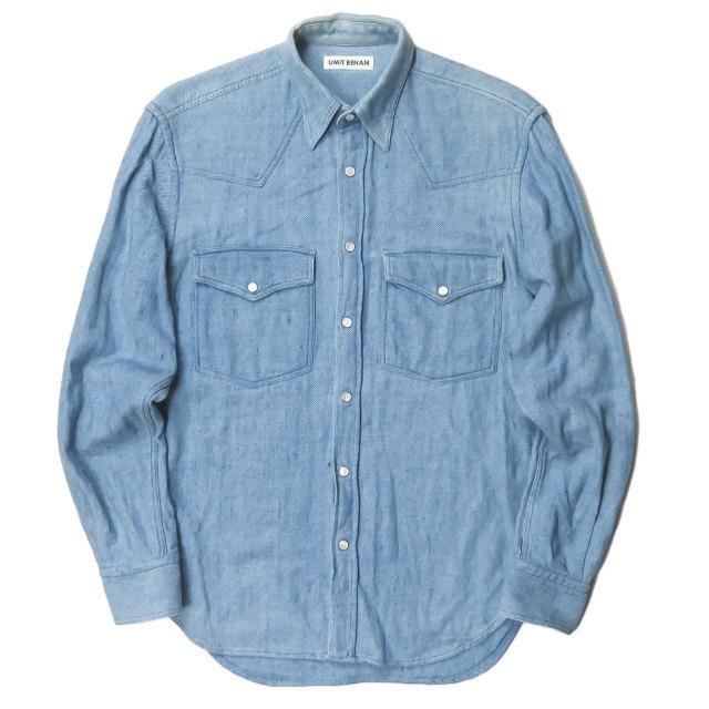ウミットベナン UMIT BENAN イタリア製 ウエスタンシャツ 44 ブルー 長袖 トップス | 